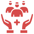 Healthcare support and protection symbol.